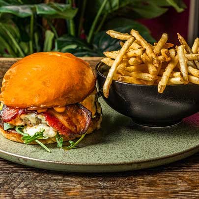 A handheld sandwich at Wolfsglen.